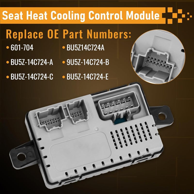 OWNWEEDA BU5Z14C724A Seat Heat Control Module Fits for Ford F150 F250 F350 F450 F550 SuperDuty Edge Explorer Flex Fusion Taurus, for Lincoln MKS MKT MKZ Heated Cooled Seat Module w/Pigtail Kit 601-704 - Image 2